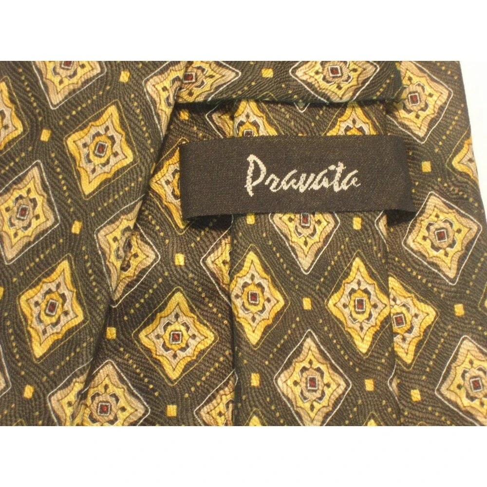 NWOT Pravata 100% Silk Geometric  Design Necktie